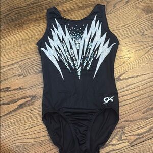 GK Black and Silver Kids Leotard